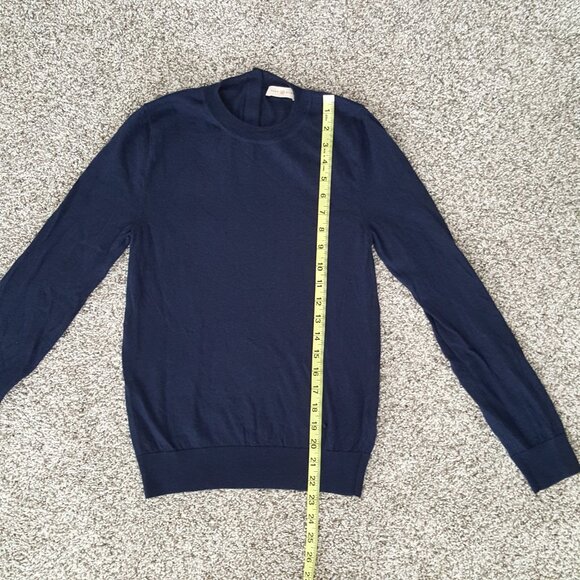 NEW $398 Tory Burch Cashmere Iberia Long Sleeve Pullover Sweater Navy Blue XS - Picture 10 of 12